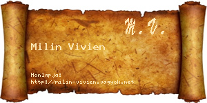 Milin Vivien névjegykártya